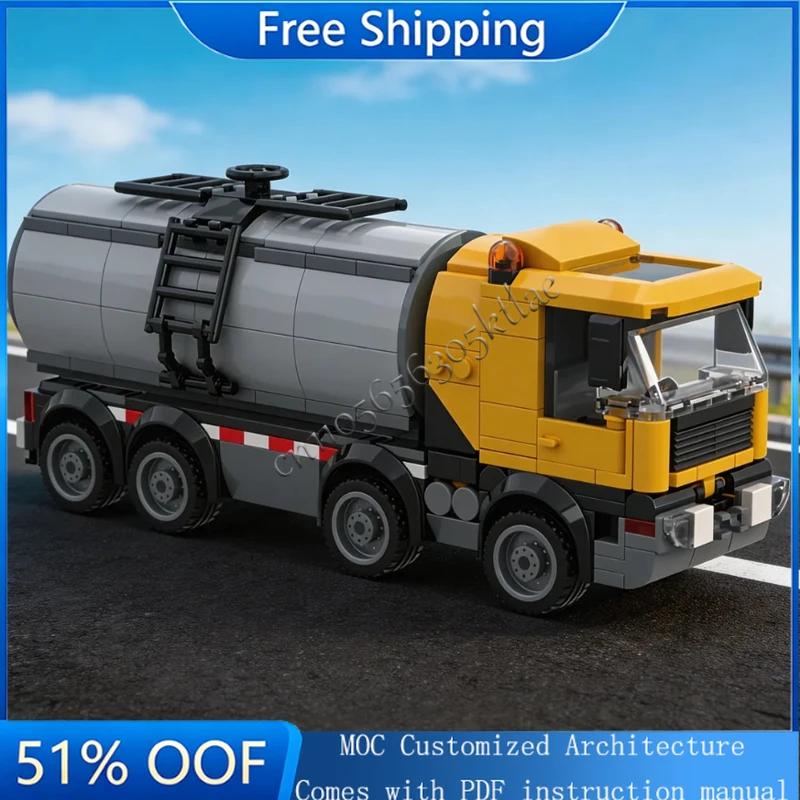 

418 PCS MOC City Transportation Construction Oil Tanker Truck Model Custom Puzzle Bricks DIY Creative Assembly Kids Puzzle Gifts