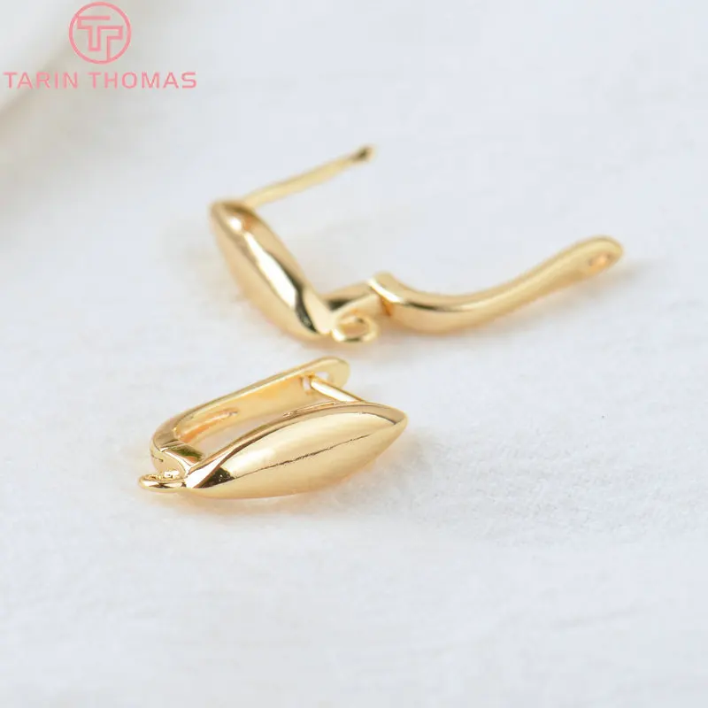 (2694)6PCS 17x12MM 24K Gold Color Brass Horse Eyes Stud Earrings Pins Earrings Clasps High Quality DIY Jewelry Making Findings