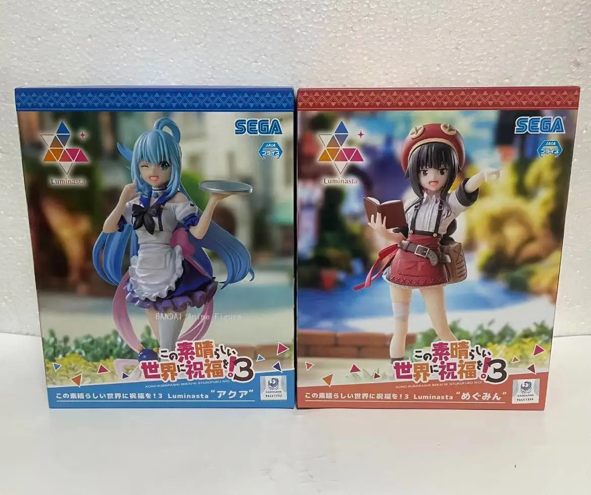 In Stock Original SEGA Luminasta God's Blessing on This Wonderful World Season 3 Megumin Aqua PVC Anime Figures Toy Gift Model