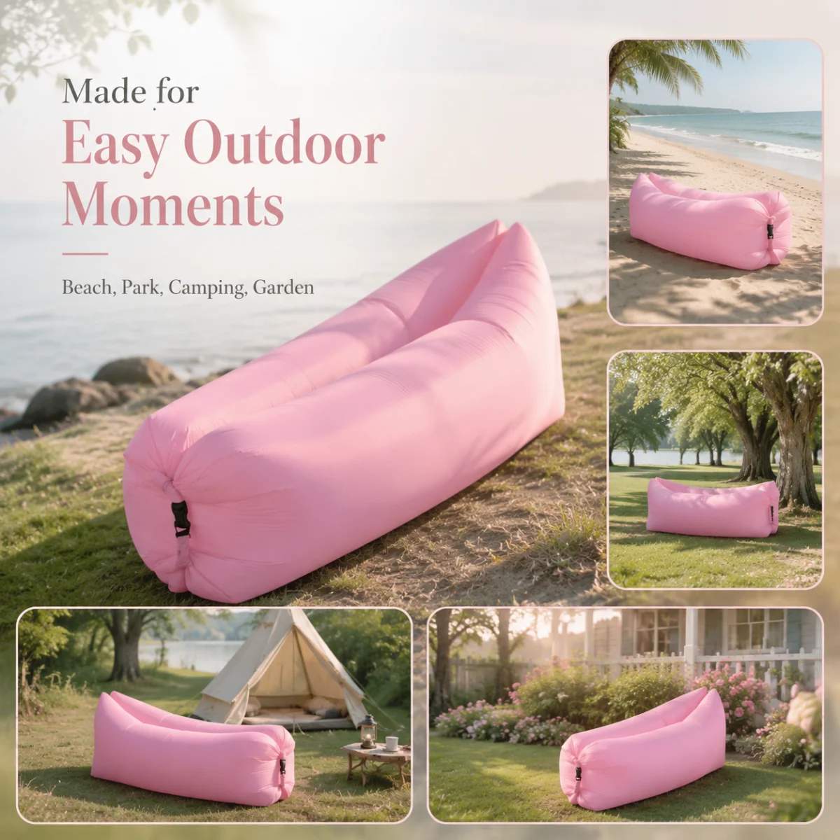 Selected Air Sofa, Single Lounge Chair, Portable Camping, Lunch Break, Music Festival Sofa, Outdoor Lazy Sofa