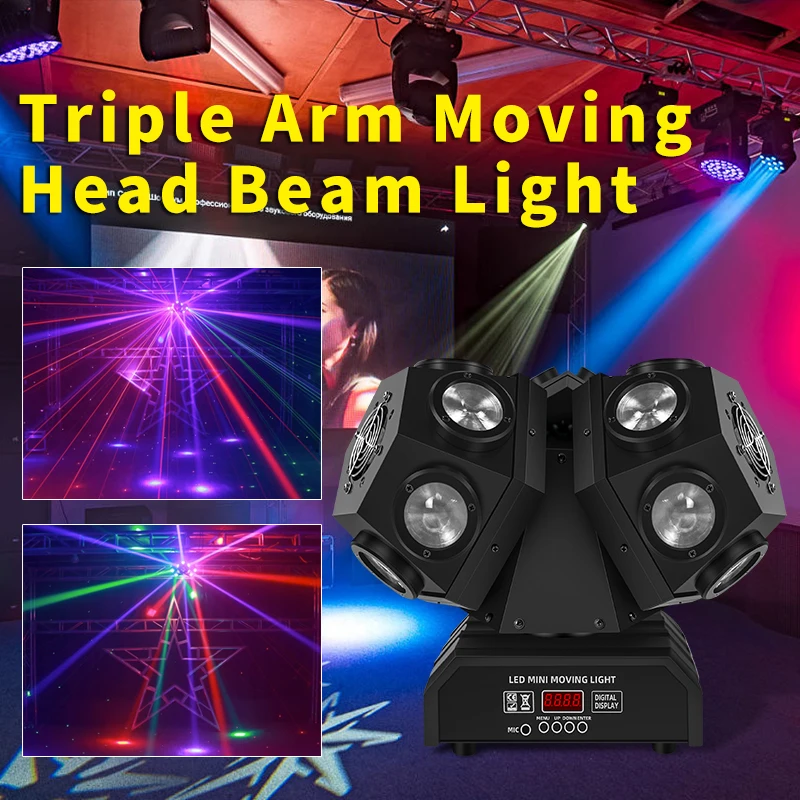 Imagem -04 - Três Head Beam Shaking Head Light Ktv Stage Bar Burst Flash Disco Três Braço Rotating Effect Iluminação para dj Barras de Disco 18x10w