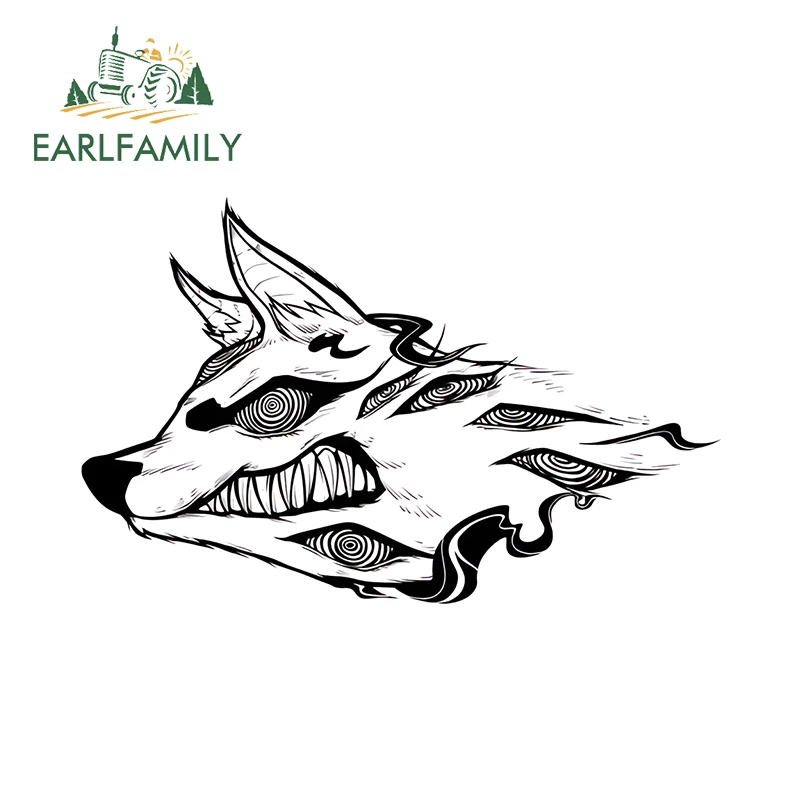 

EARLFAMILY 13cm X 8.3cm for Fox Devil Car Stickers Sunscreen Fashionable Decals Car Door Protector Caravan Motorcycle Decor