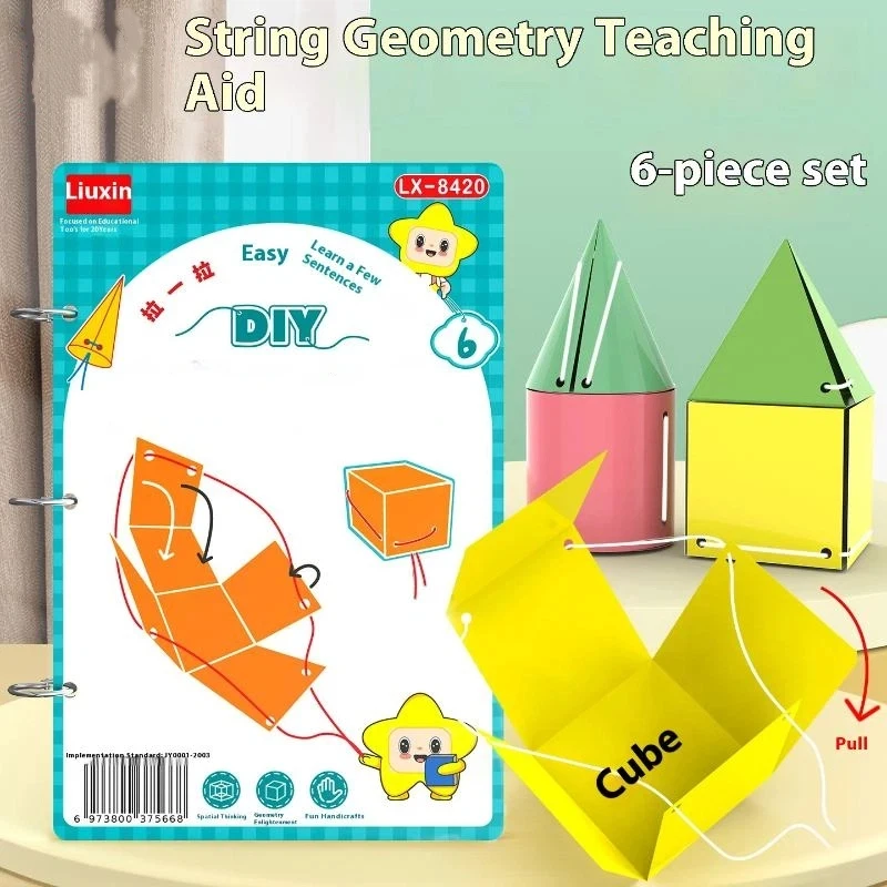 

1 Set Spatial Thinking Training DIY Math Learning Book 3D Geometry Quiet Book For Kids Montessori Educational Tracing Workbook