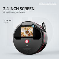 Portable Stwoable Endoscope Camera 2.4 inch HD Inspection Borescope Camera with 8 LED IP67 Waterproof Drain Camera For Sewer Car