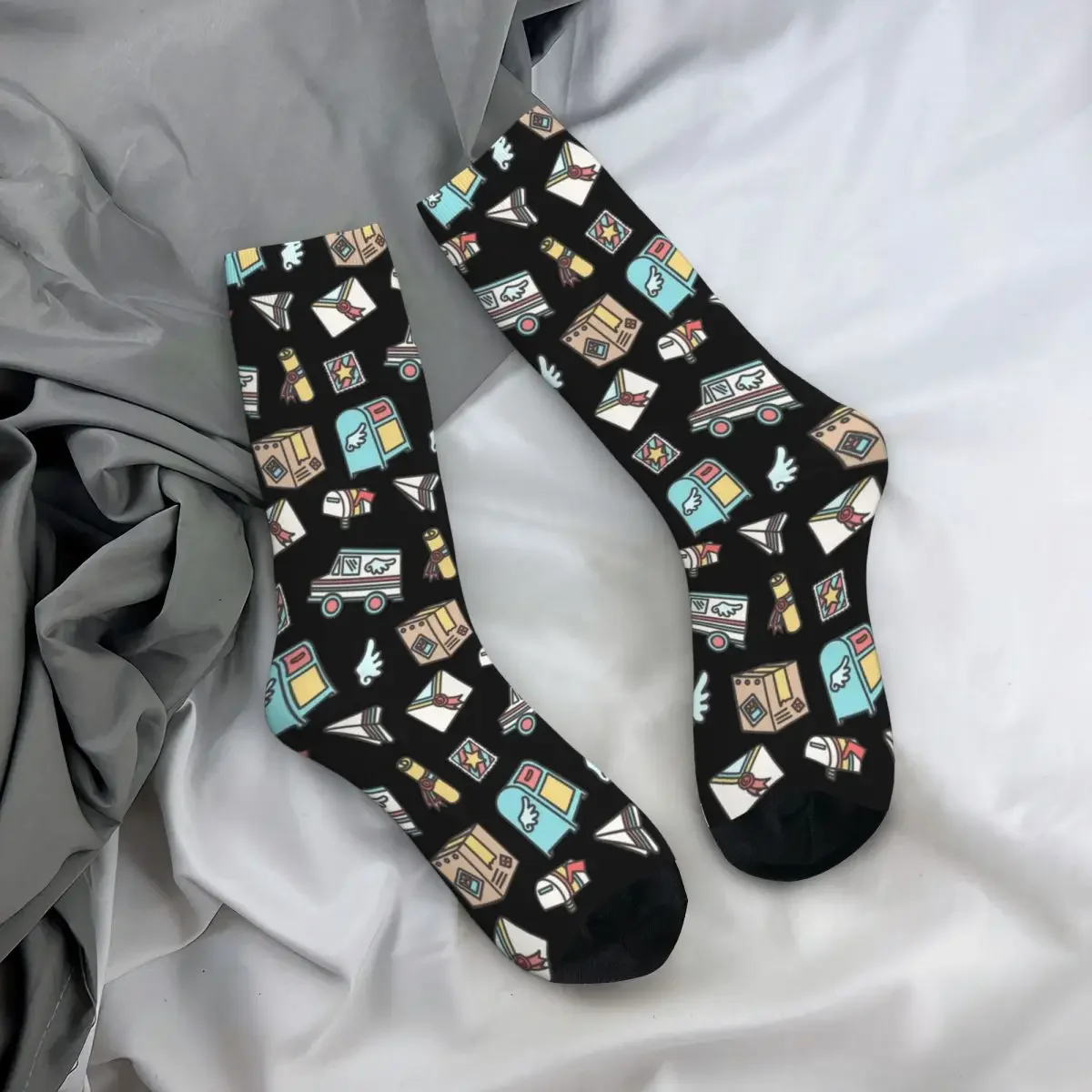 Calcetines absorbentes de sudor Harajuku para hombre y mujer, medias largas para todas las estaciones, accesorios para regalo de cumpleaños, entrega por correo