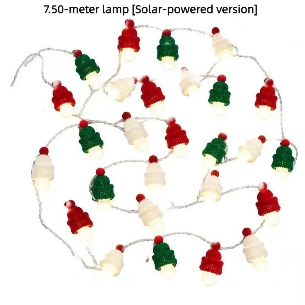 Festive Ambient LED Christmas Tree Ornament Lights Warm Glow Soft Glow Knit Hat Shaped Lights Shimmering Sparkling Light Effects