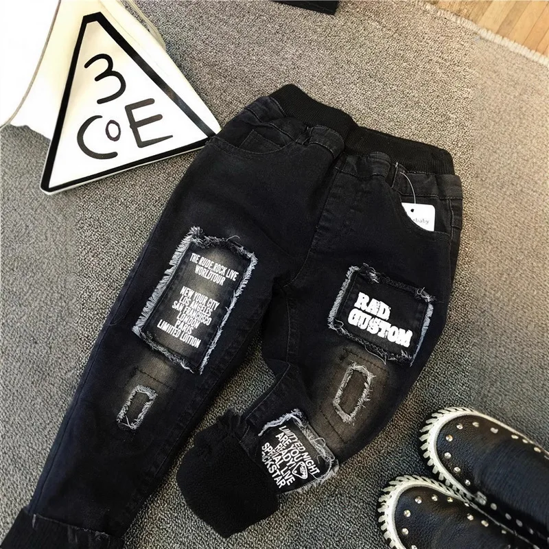 Children Pants Winter Boys Thickened Jeans Spring Baby Boys Casual Trousers Fashion Children Clothing Jeans Boys Kids Pants