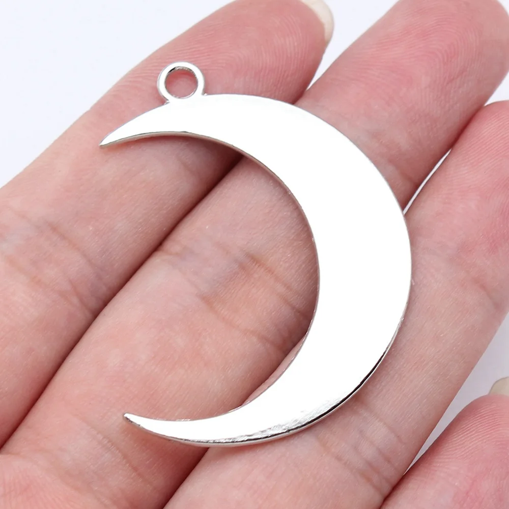 Engraved Crescent Moon Star Charm Pendant Alloy Celestial Mystical For DIY Bracelet Necklace Jewelry Making Supplies view 6