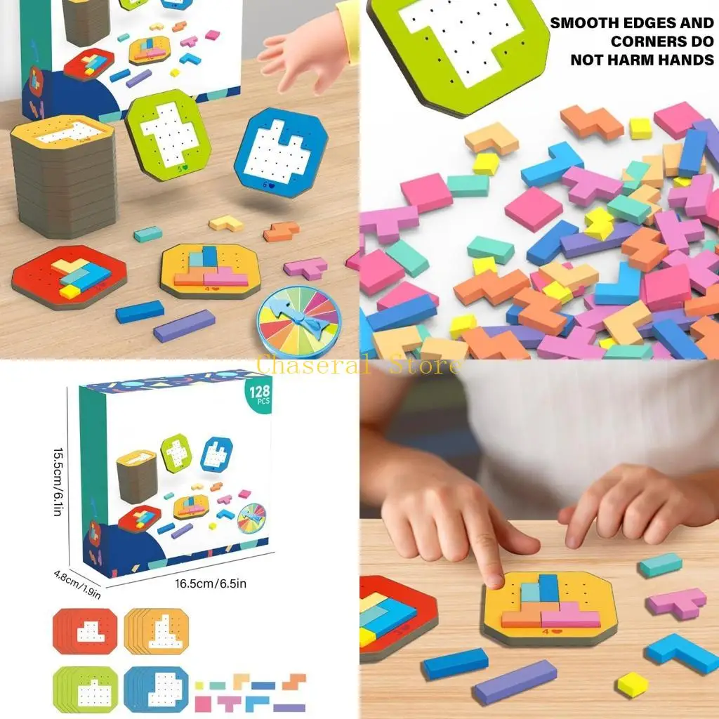 

E7CE Дошкольное обучение игрушечные головоломки игрушки с красочными деревянными блоками