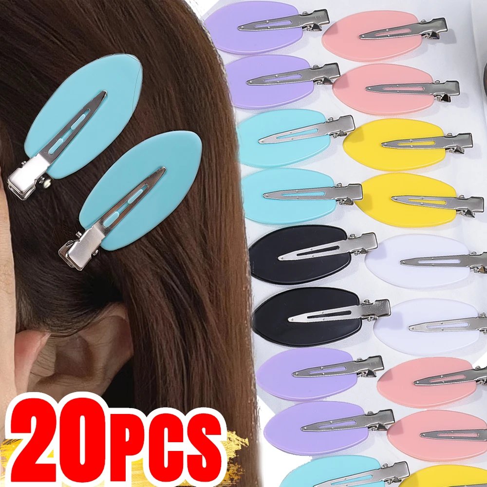 

Widened Version Candy Color One Character Clips Headwear Wholesale Leaf Shaped Bangs Clip Seamless Makeup Edge Clips Accessories