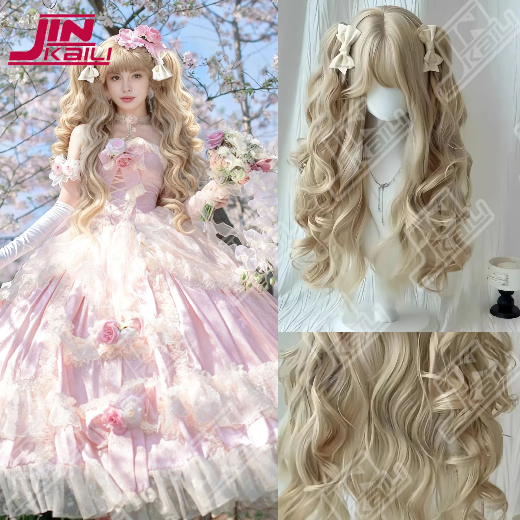 

Синтетический парик JKL для женщин, парик с двойным хвостиком в стиле Лолиты, подходит для ролевых игр, Рождества, Хэллоуина