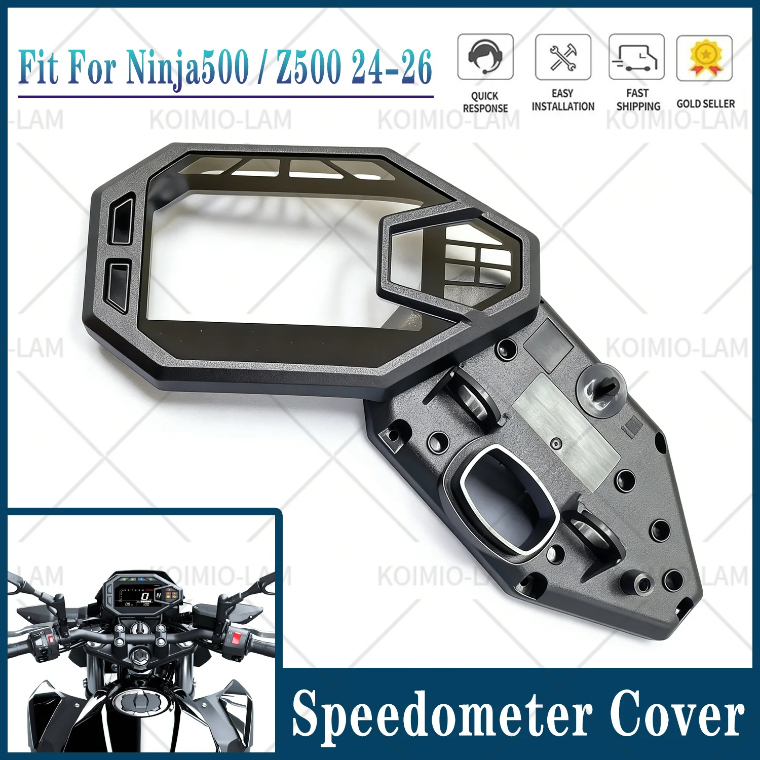 

Fit For Kawasaki NINJA 500 Z500 2024 - 2026 Speedometer Gauge Case Tachometer Instrument Cover NINJA500 2025