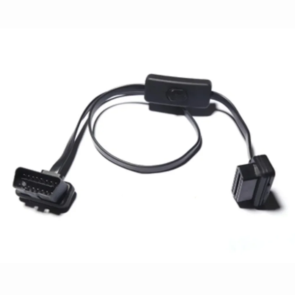 جديد L نوع 3 Swtich Obd2 تمديد كابل 60 سنتيمتر obd 16 دبوس ذكر إلى 16 دبوس 3 التبديل موصل سالب obd2 obd ii التشخيص محول