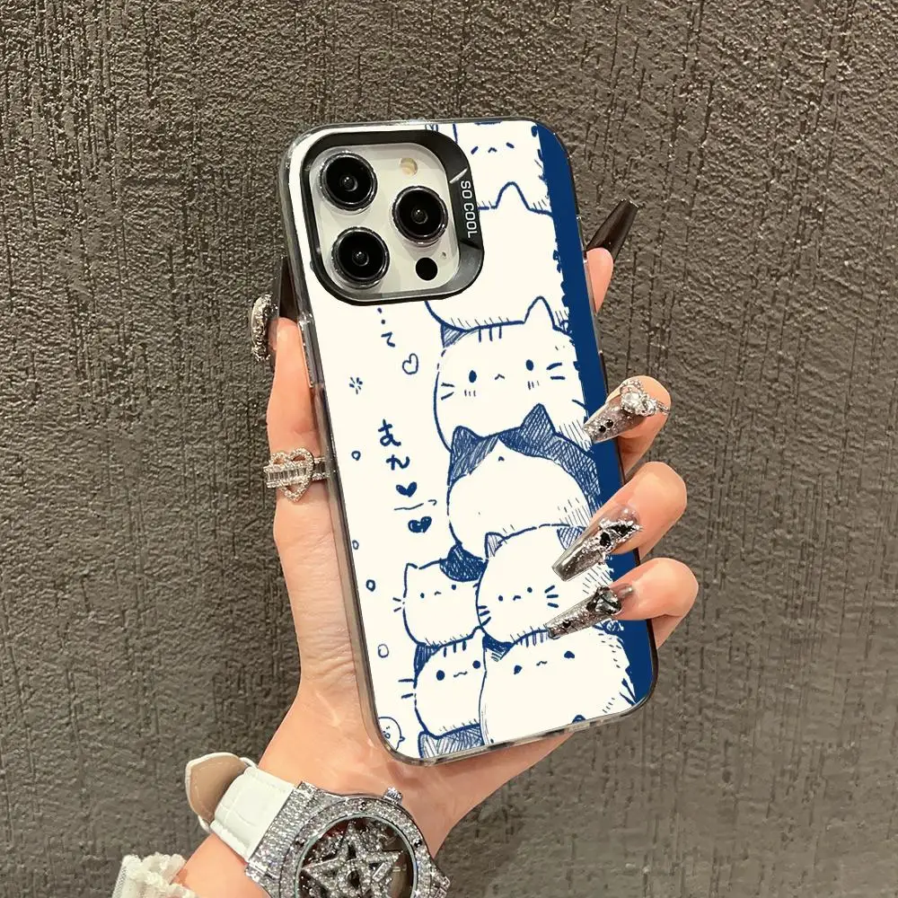 

Superimpose cat patterns Phone Case case for iPhone17 16 15 14 13 12 11 Pro/ Max/Plus shock-proof rear cover anti-fingerprint