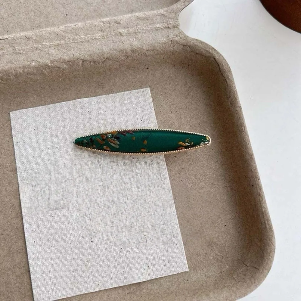The Song Dynasty Songzhen Hair Clip Chinese Style Colorful Pearl Inlay Hairpin Gold Silk Fabric Flower Silk Hair Clip Gift