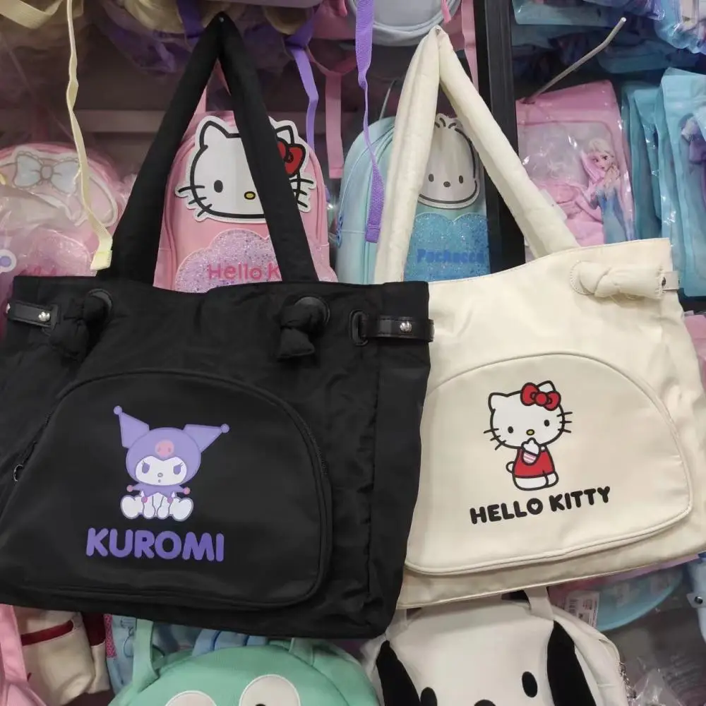 Cartoon Anime Sanrio Kuromi Waterproof Large Capacity Shoulder Bag Student Commuter Bag Fitness Mommy Bag Toilet Bag Gift