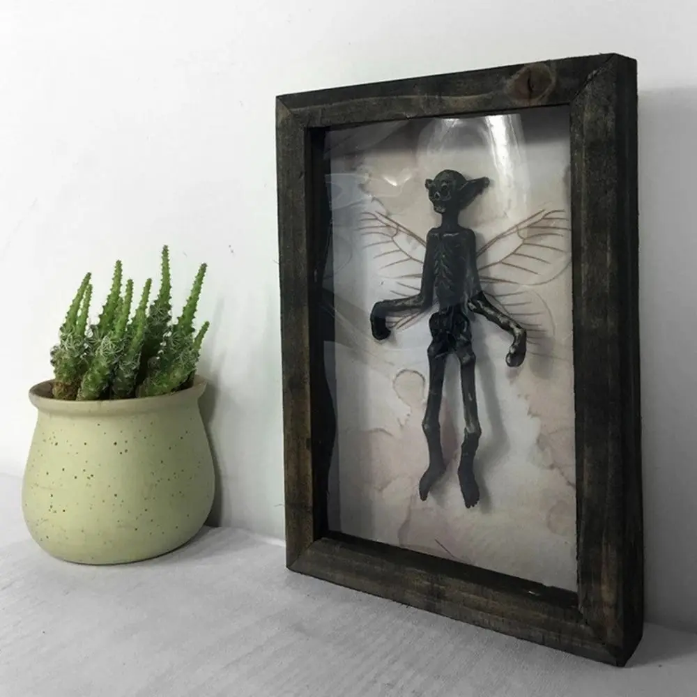 Mysterious Ghost Specimen Gothic Decor Photo Frame Taxidermy Animals Halloween Decorations Fairy Skeleton Witchy Decor Wood