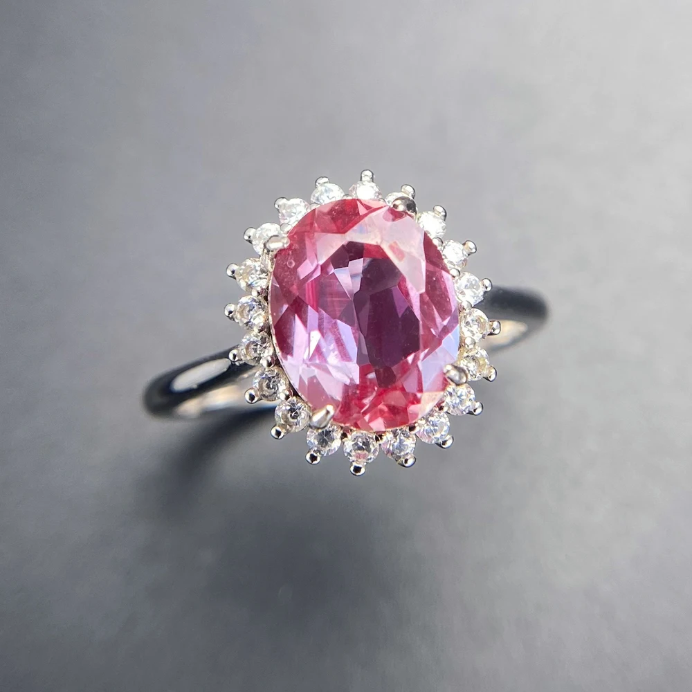 

Elegant Created Lab Grown Alexandrite Rings Sterling 925 Silver Gemstone Oval 8*10mm for Women Party Wedding Jewelry Gift
