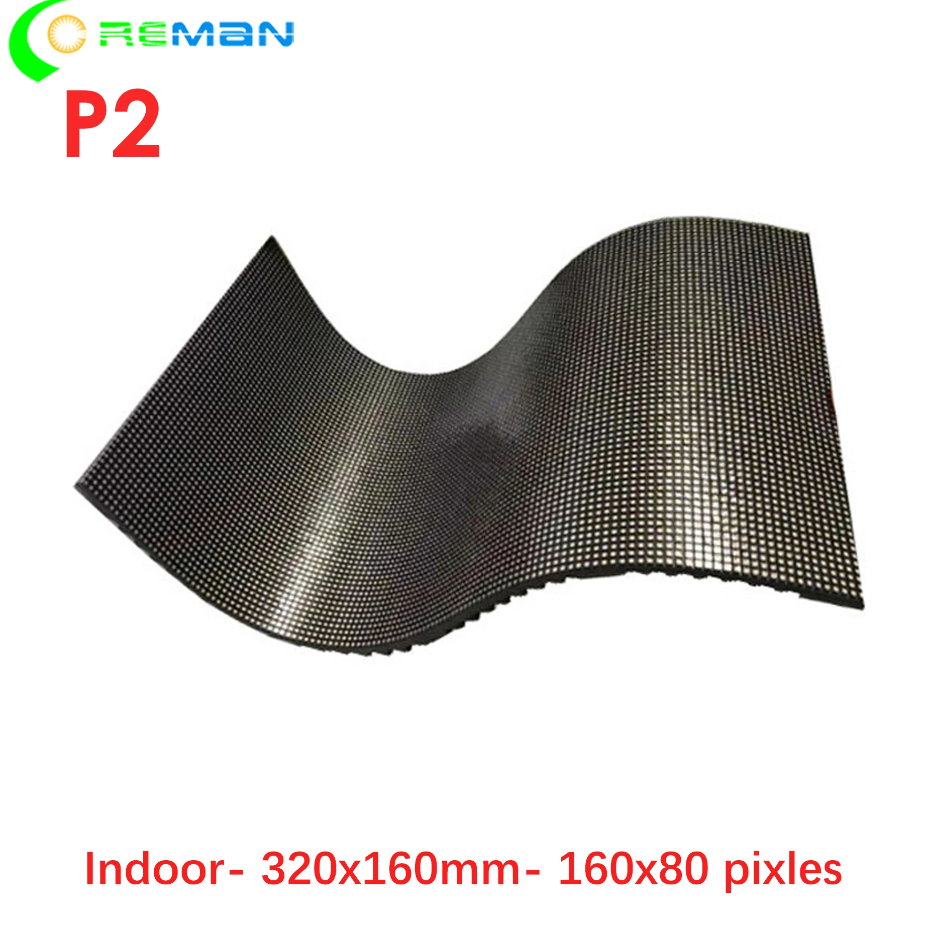 Factory price indoor Curved Flexible P2 LED Display Module 160x320mm 80x160 pixel  3840Hz soft led module p2