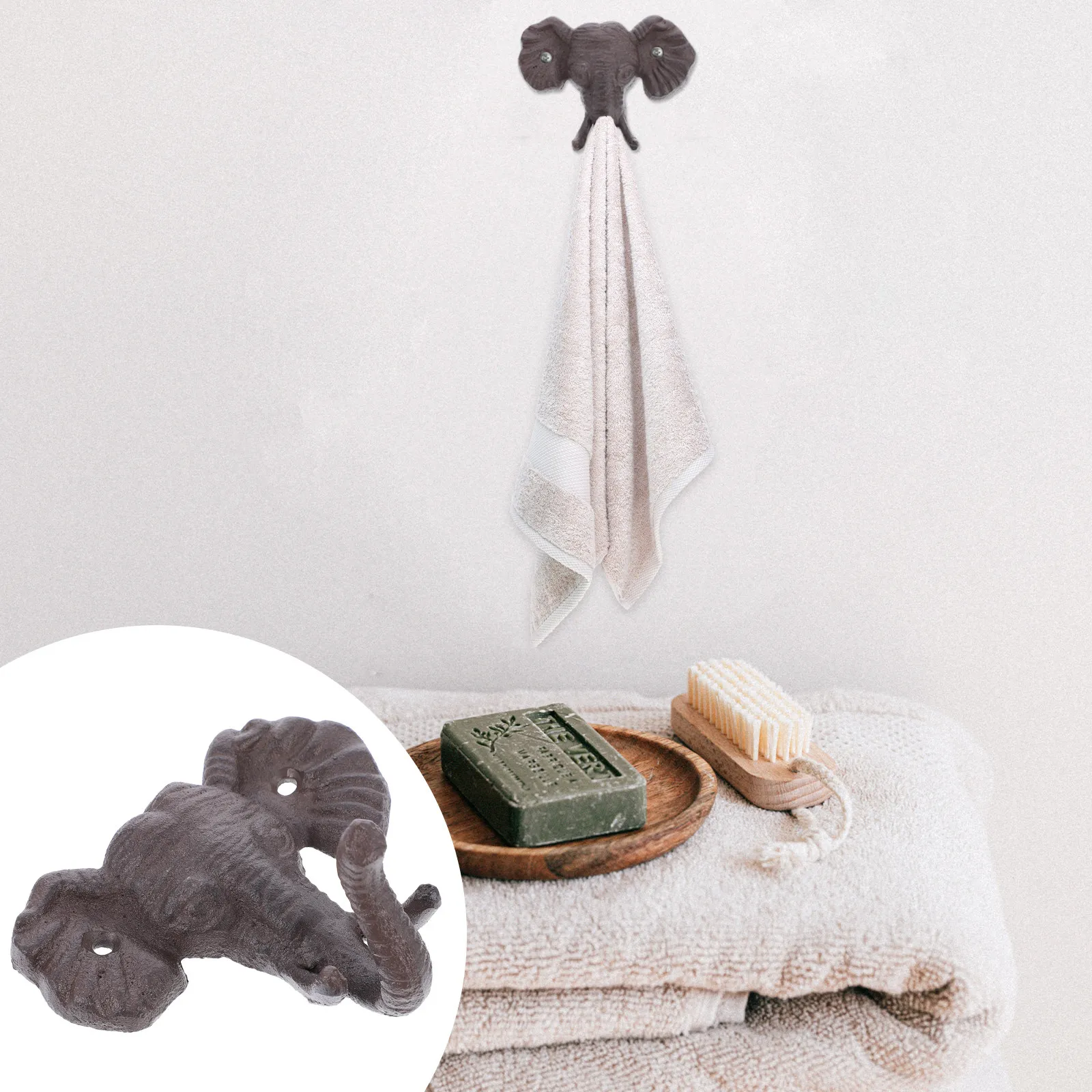 1Pcs Sturdy Iron Animal Shape Wall Hook Decorative Vintage Style for Hanging Coats Hats Robes Living Room Decorative Hooks