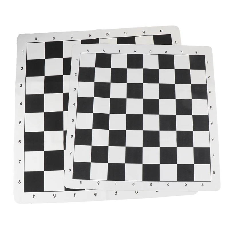 Black And White Portable Chess Board 43CM 51CM PU Leather Soft Tournament Chess Board For Children's Educational Games