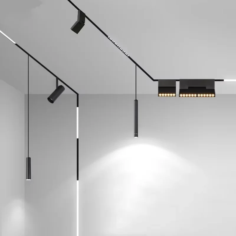 LED Magnetic Track Light Grille Flood Lamp Modern Embedded Flexible Linear Fixture LED Spotlight DC48V Ceiling Indoor Living