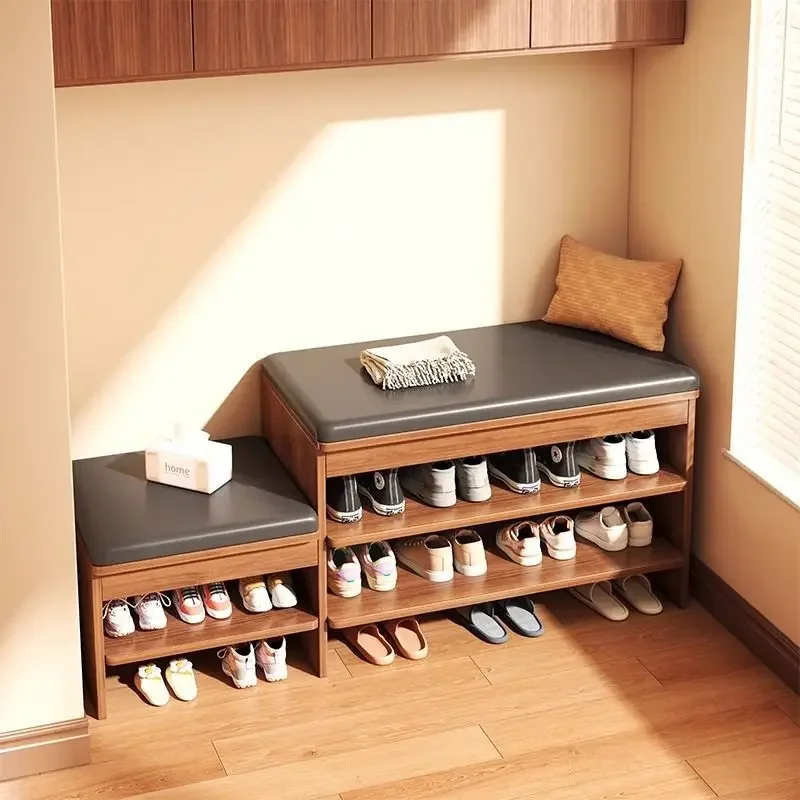 C4  cabinet sitting stool all -in -one cushion can sit on the shoe shelf Parent -child shoe stool door at the door of home shoe