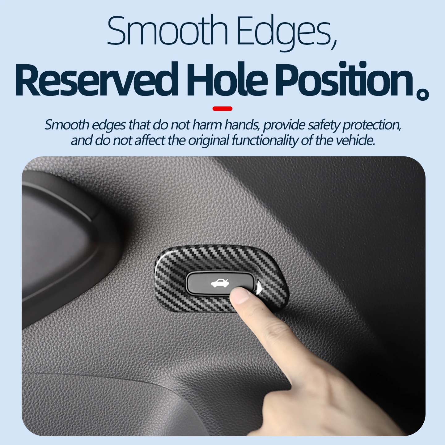 لهوندا 2022 2023 2024 2025 11th GEN سيفيك اكسسوارات سيارة جذع زر إطار الزخرفية ABS ألياف الكربون نمط #5