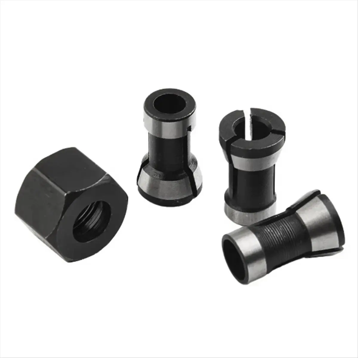 PREMIUM QUALITY 4pcs/Set 6mm 8mm 6.35mm Electric Router Milling Cutter Collet Chuck M15 Screw Nut for Trimming Engraving Machine