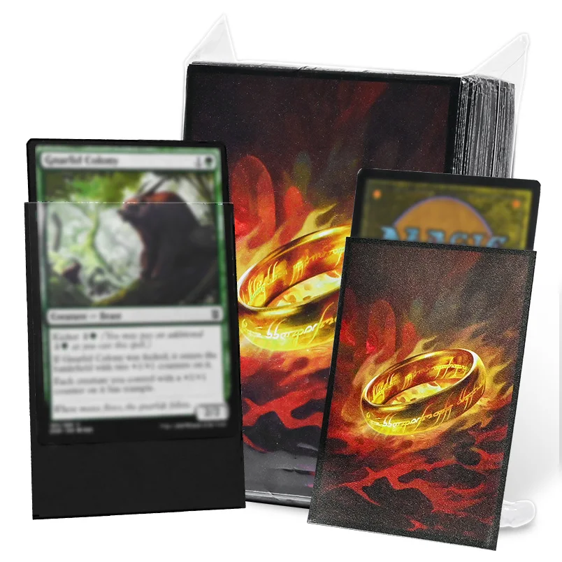 Buste per carte TCG - anello magico - Fronte ultra trasparente e retro con finitura opaca, buste CCG di dimensioni standard da 100 pezzi