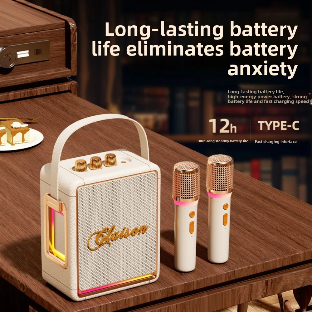 Home karaoke bluetooth speaker microphone microphone integrated home ktv high power long battery life bluetooth speaker