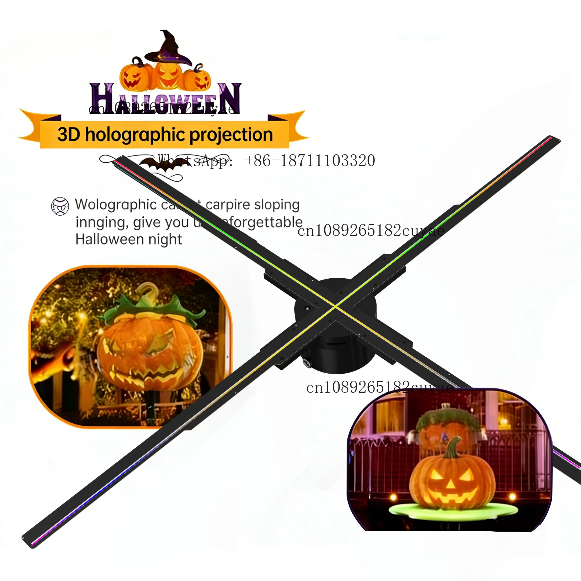Intelligent Air Imaging 3D Holographic Fan 60Cm Led Naked Eye Rotating High-Definition Virtual Suspended Advertising Machine