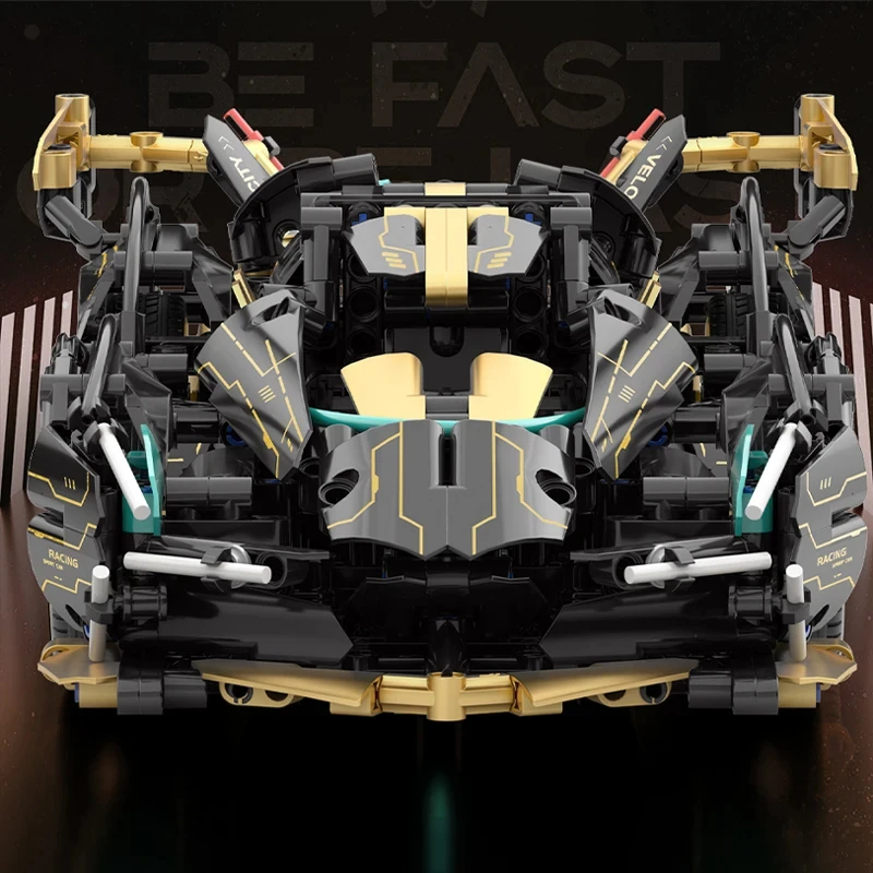 1:14 City Speed Sport Car Black V12 Block Racing Vehicle Model MOC Building Blocks Bricks Assembly Block Car Toy Birthday Gift