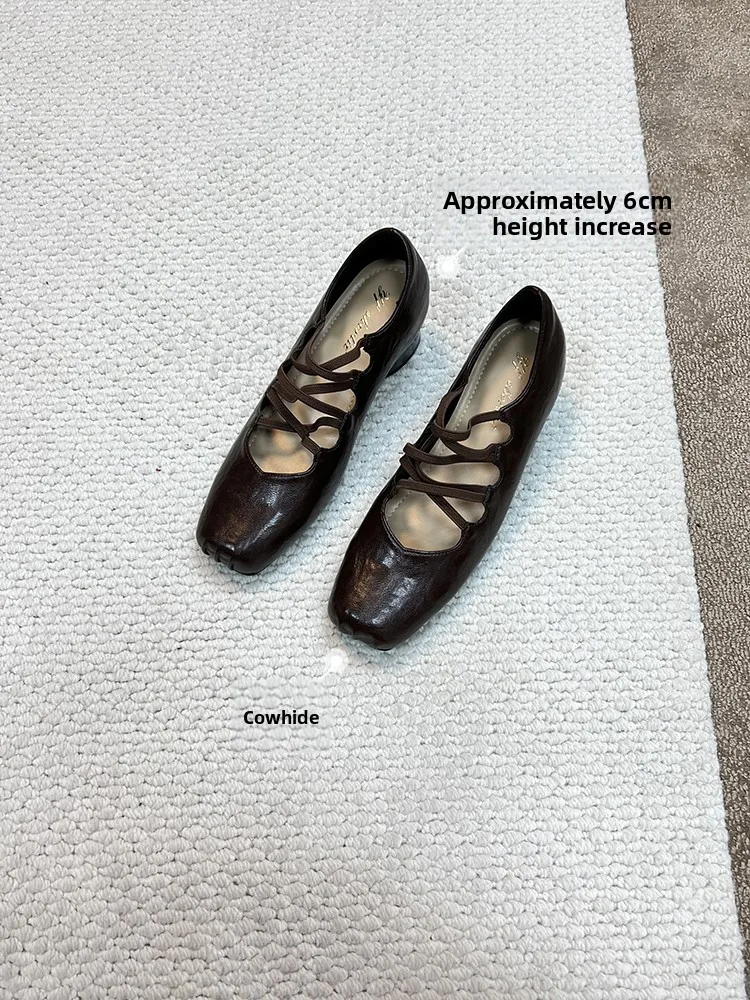 retro-cross-tie-ballet-flats-women's-genuine-leather-square-head-pig-nose-mary-janes-single-shoes-increased-6cm-inner-height