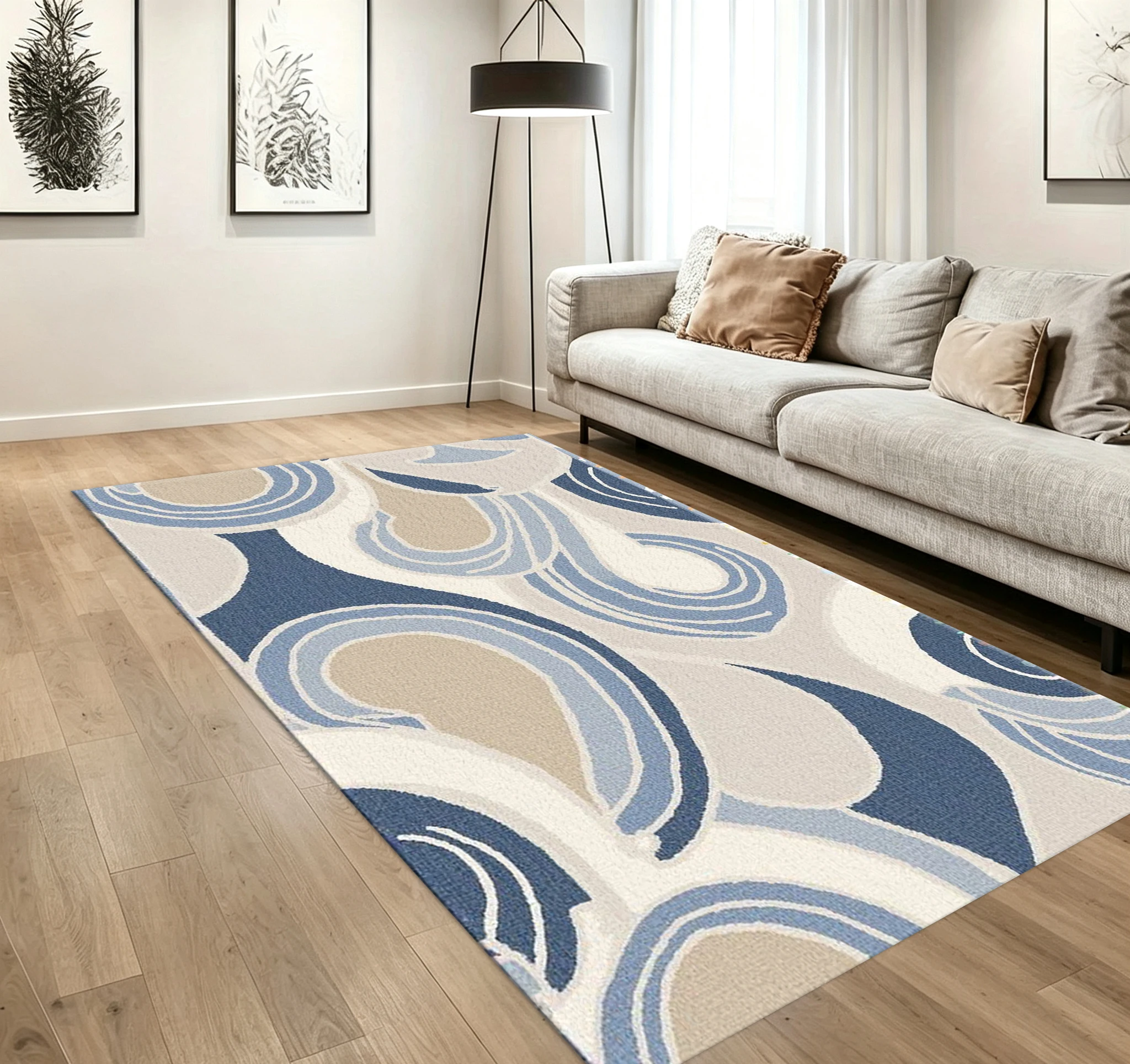 Coastal Abstract Wave Carpet F - đánh giá và giá Printed Rug Abstract