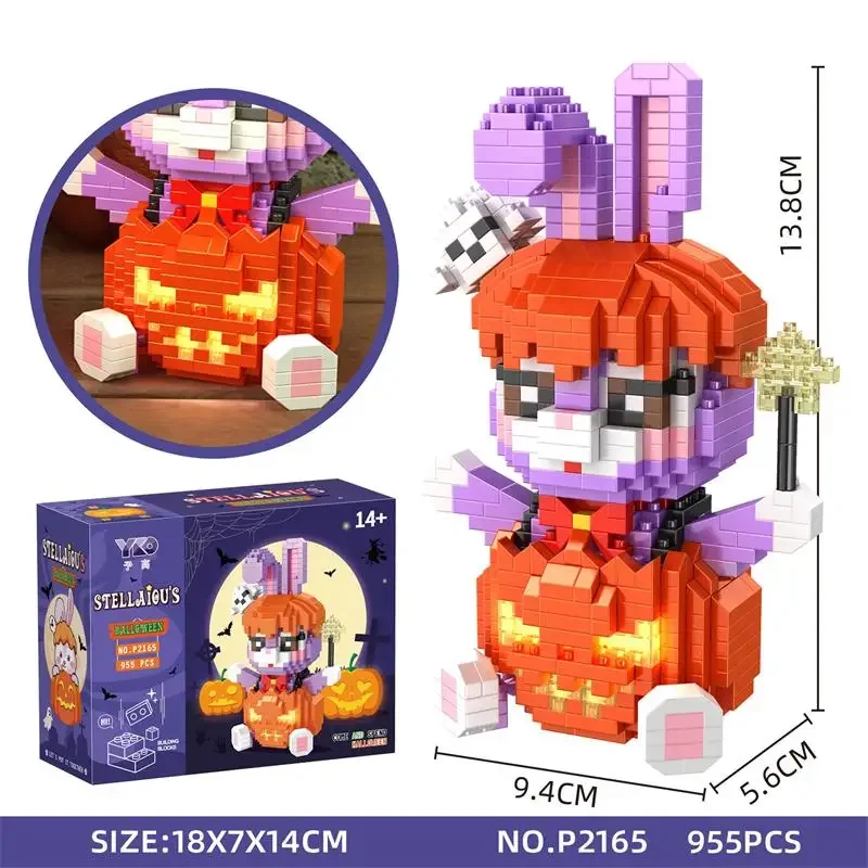 Mini klocki DIY klocki do budowania zabawa zabawki na Halloween dla dorosłych Juguetes dynia kreskówki prezenty figurki Anime dziewczyny obecne