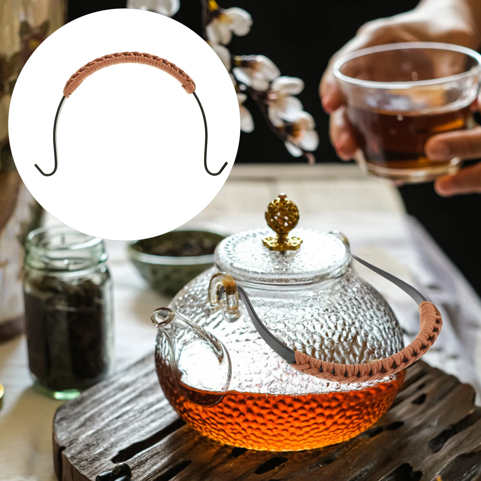 

Teapot Handle Replaceable Iron Kettle Grip Anti-Scald Wear-Resistant For Household Kettle Use Retro Style Teapot Accessory