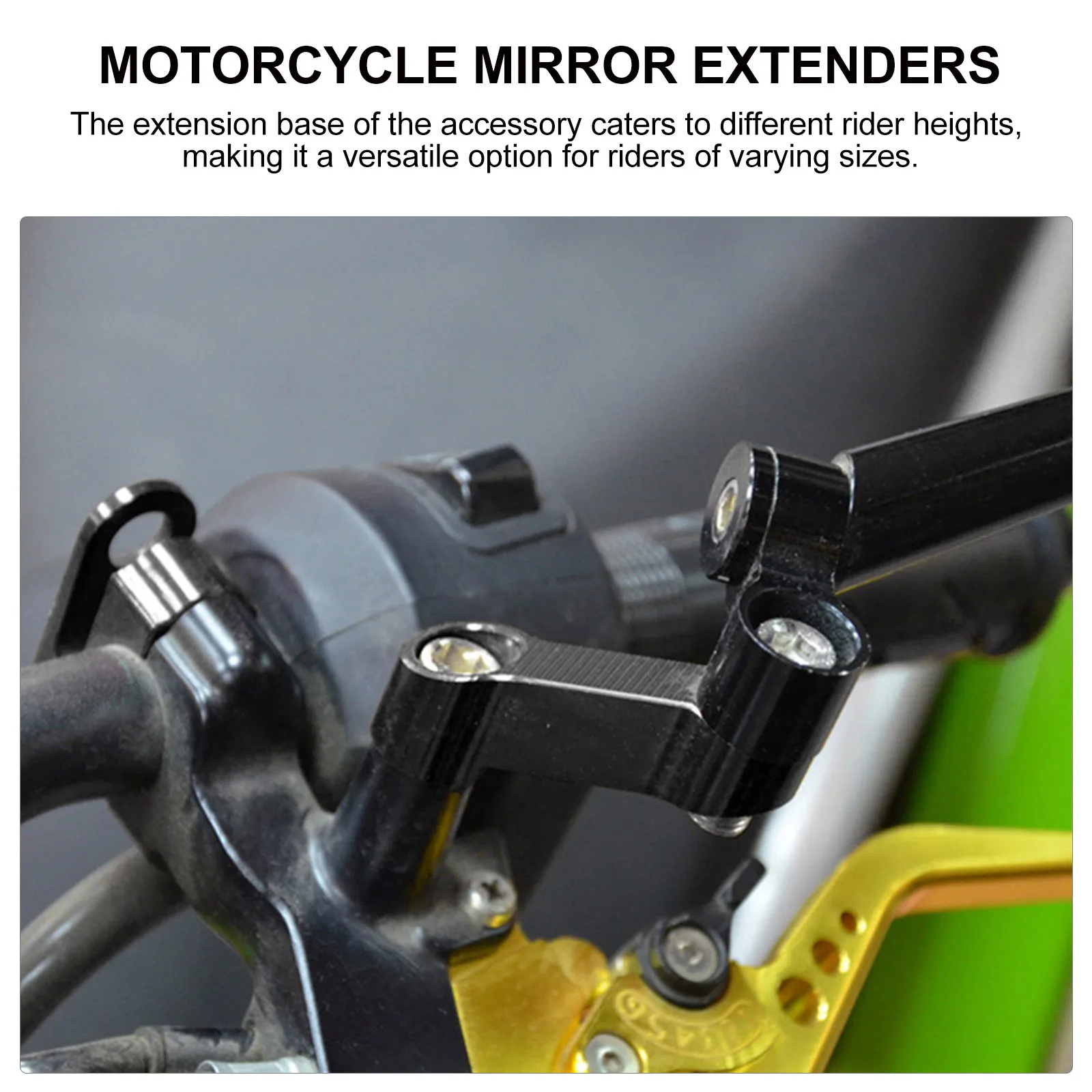 

1 set Aluminum Alloy Rearview Mirror Extension Bracket Motorcycle Mirror Extender Mount Riser Secure Screw Bracket for Electric