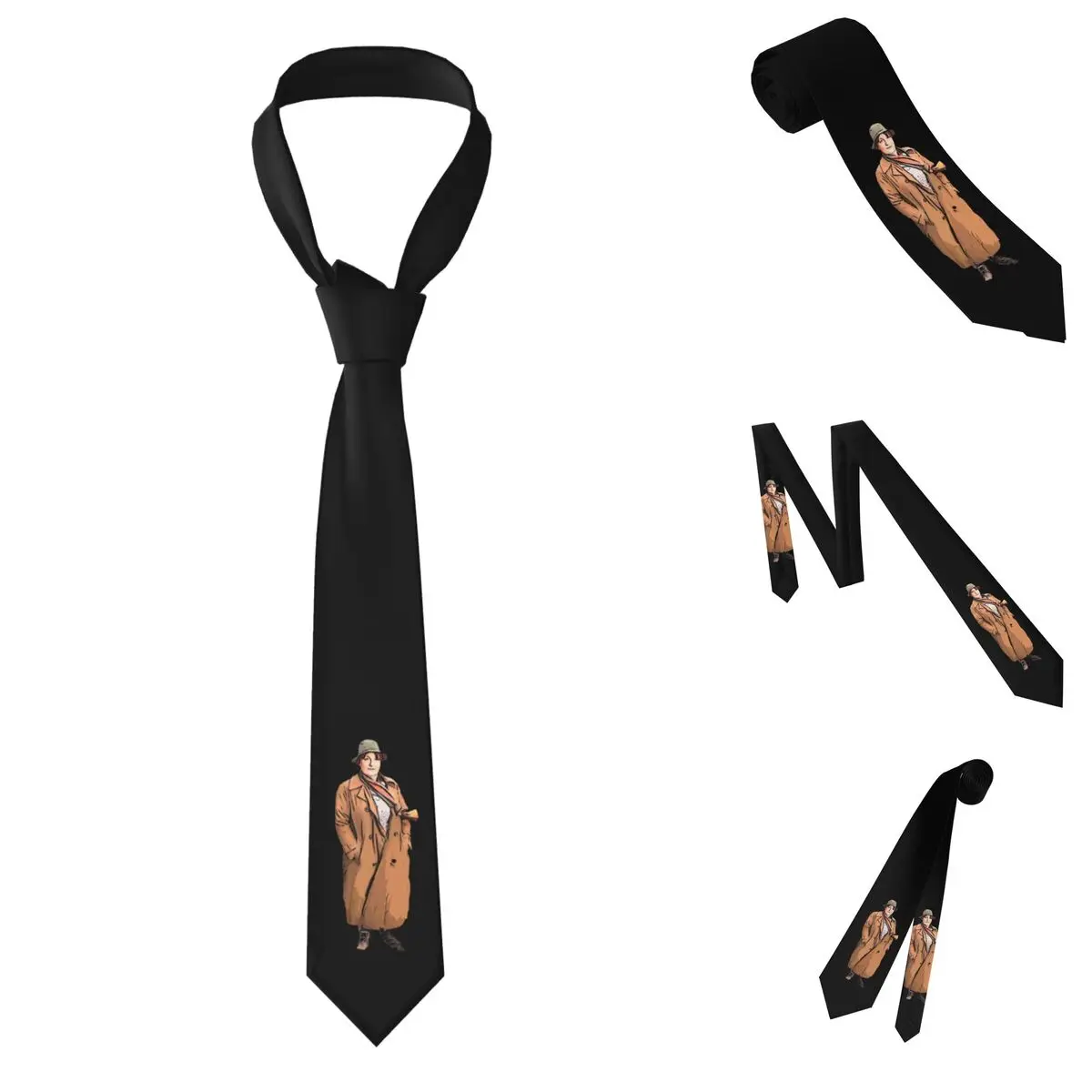 DCI Vera Stanhope I'm Watching You Pet Necktie for Men Silk Polyester Slim Neck Ties Party Business Tie Classic Gravatas