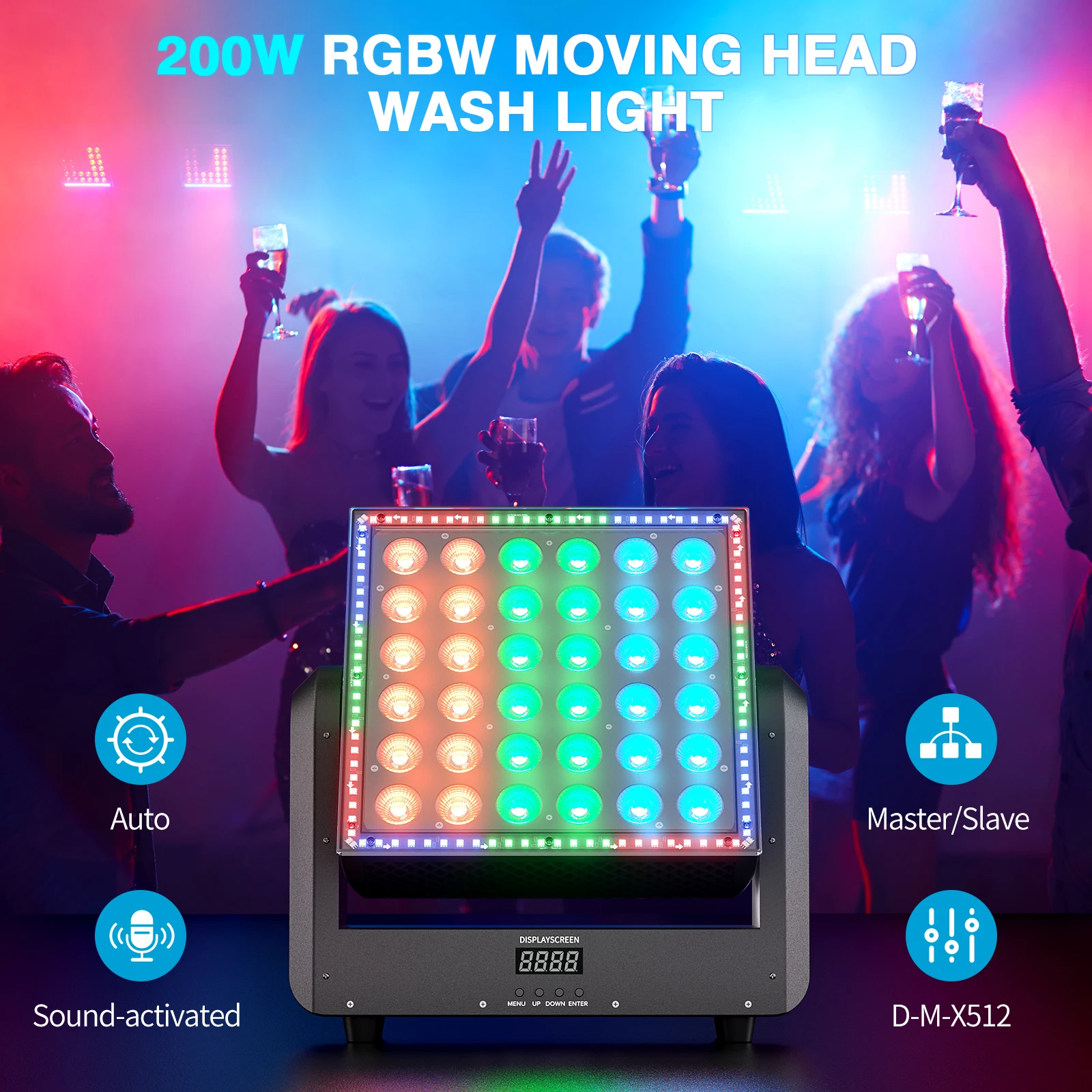 Lampu Sorot Bergerak U'King 200W RGBW Dengan 96 Lampu LED RGB Pixel Stage Light Bar DMX512 Untuk DJ Disko Pernikahan Pesta Bar KTV