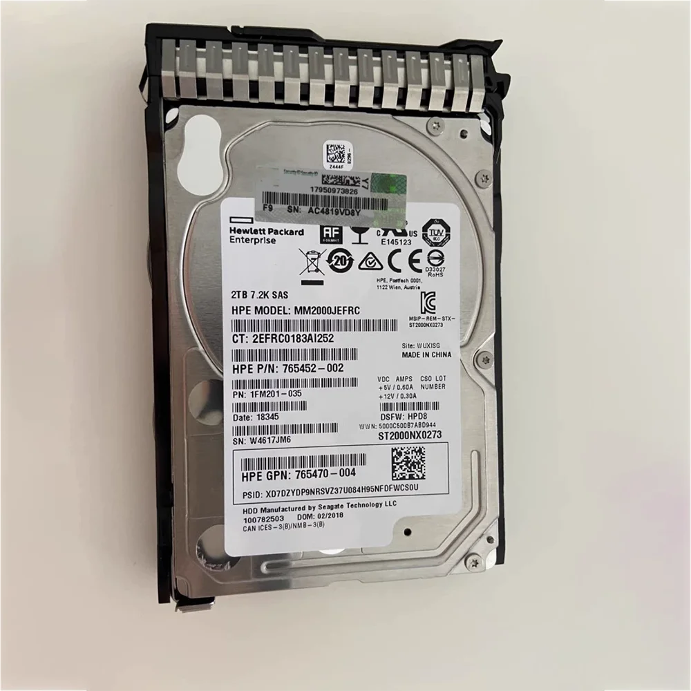 For HP 765466-B21 765873-001 2T SAS 12G 2.5 MM2000JEFRC Hard Disk