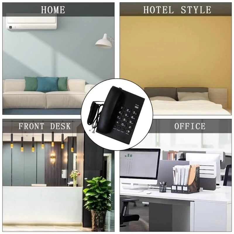 K0EA Corded Landline Phone Big Button Landline Phones Fixed Telephone for Office Home Hotel Bathroom Emegency Telephone