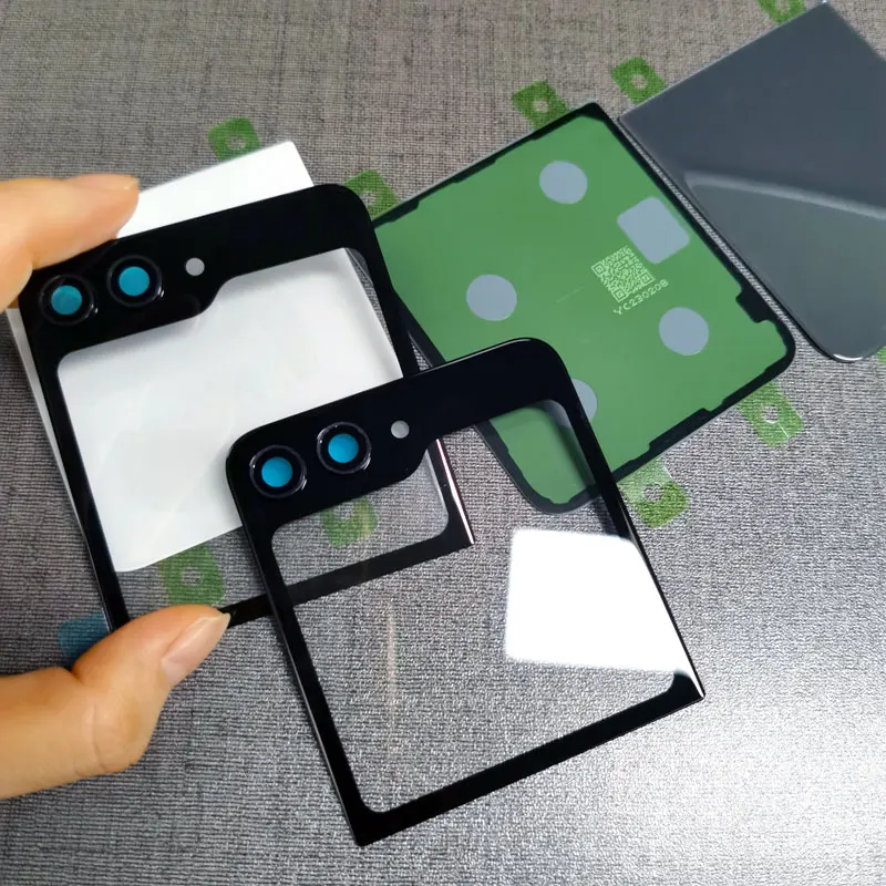 For Samsung Galaxy Z Flip 5 Flip5 Back Battery Cover Glass Door Rear Housing Cover Replacement With Camera Lens for z flip5 F731