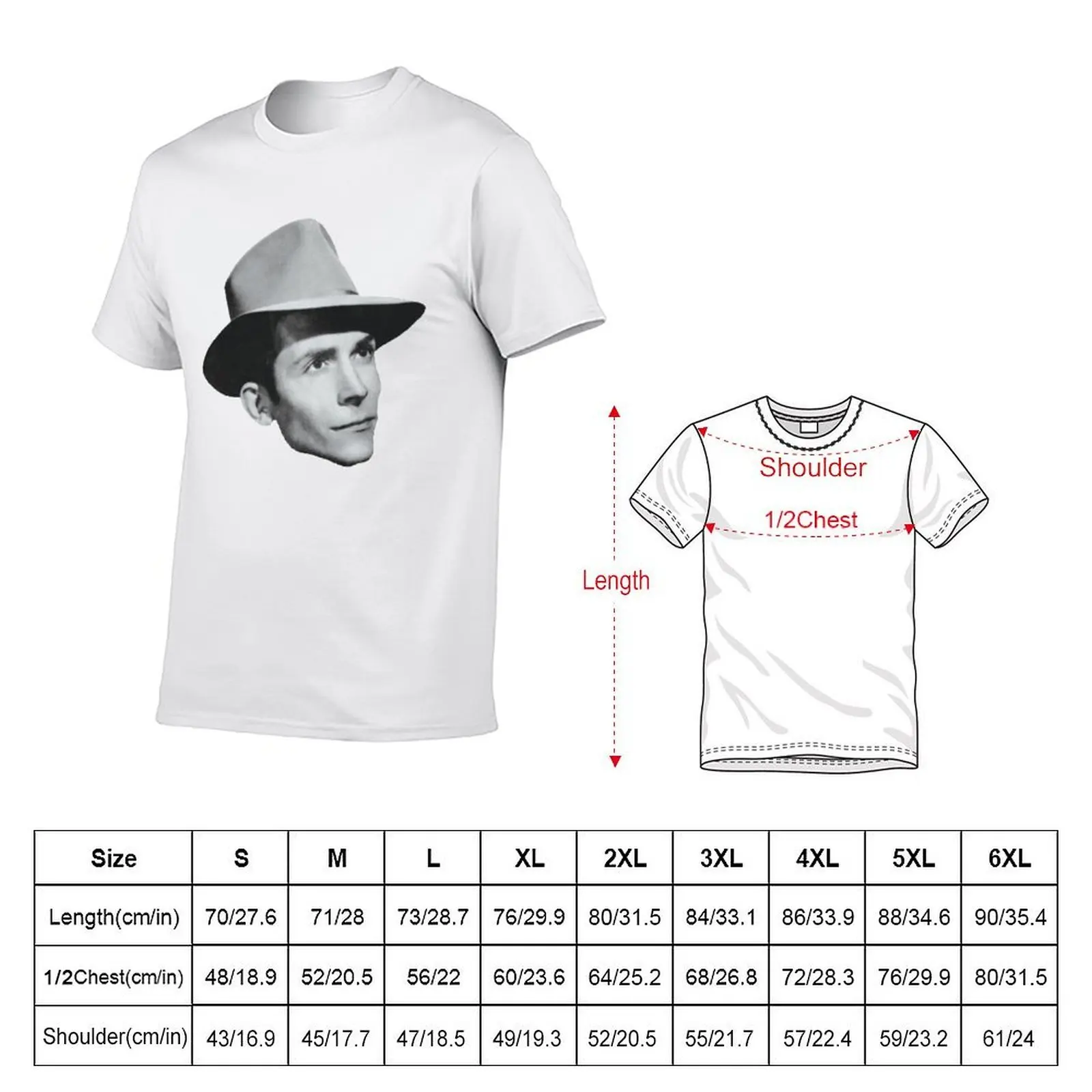 Hank Williams - Photograph without Text T-Shirt croswit shirt man summer 2026 cotton t shirt men