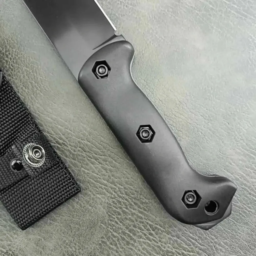 BK2 مستقيم سكين 8Cr13Mov شفرة النايلون مختلط مقبض في الهواء الطلق شفرة مثبتة سكين التخييم EDC أداة التكتيكية الدفاع عن النفس سكين