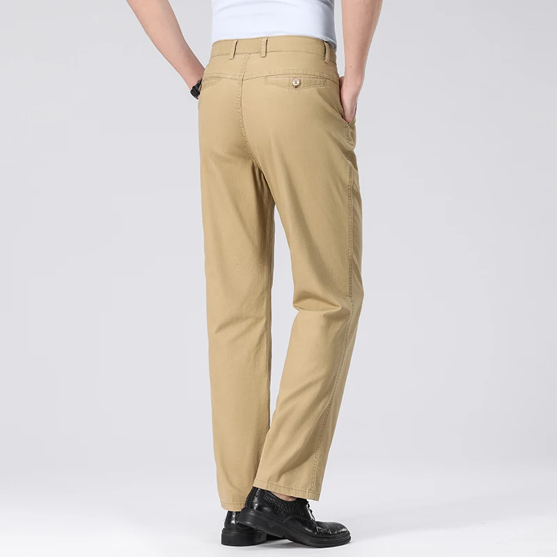 Premium Baumwoll-Bürohosen für Herren Bügelfrei Pflegeleichter Stoff Gürtelkompatibles Design Tägliche Casual-Event Lange Hosen – Detail 13