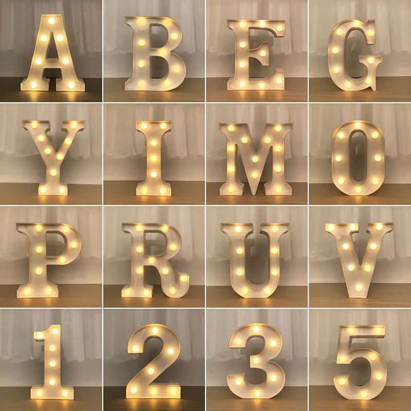 LED Letter Lights DIY Sign Light Up Letters for Night Light Wedding Birthday Proposal Party Christmas Happy Valentine\'s Day