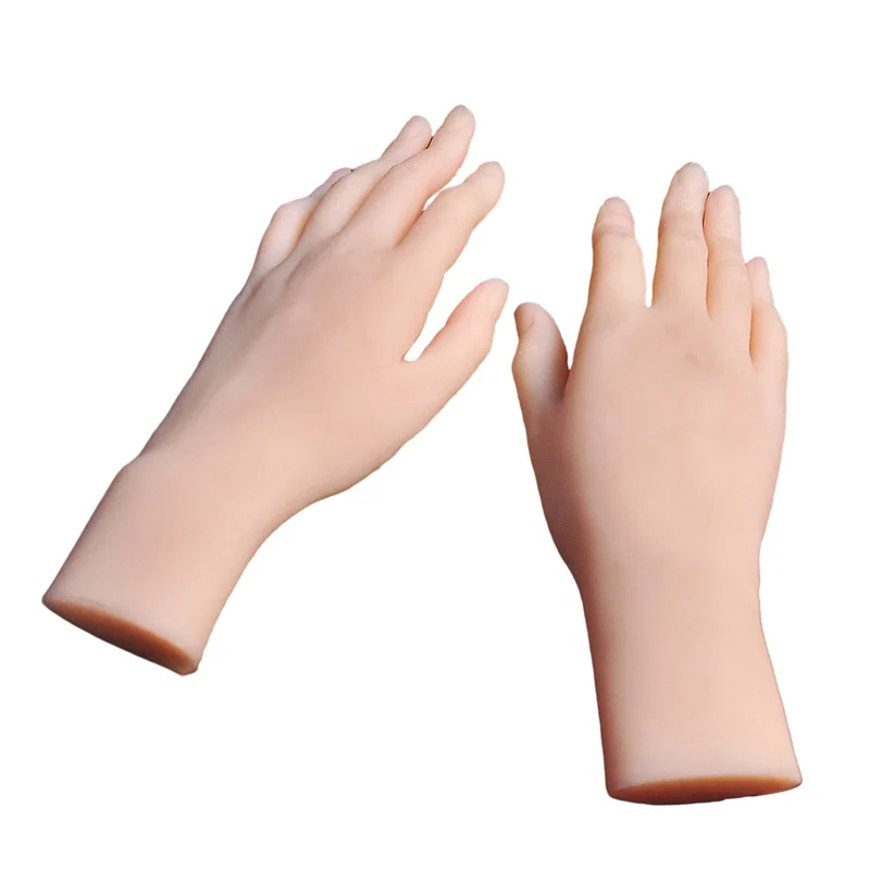 2022 New Female Silicone Lifelike Practice Model Hand Flexible Fingers Adjustment For Nails Rings Bracelet Jewelry Display Model