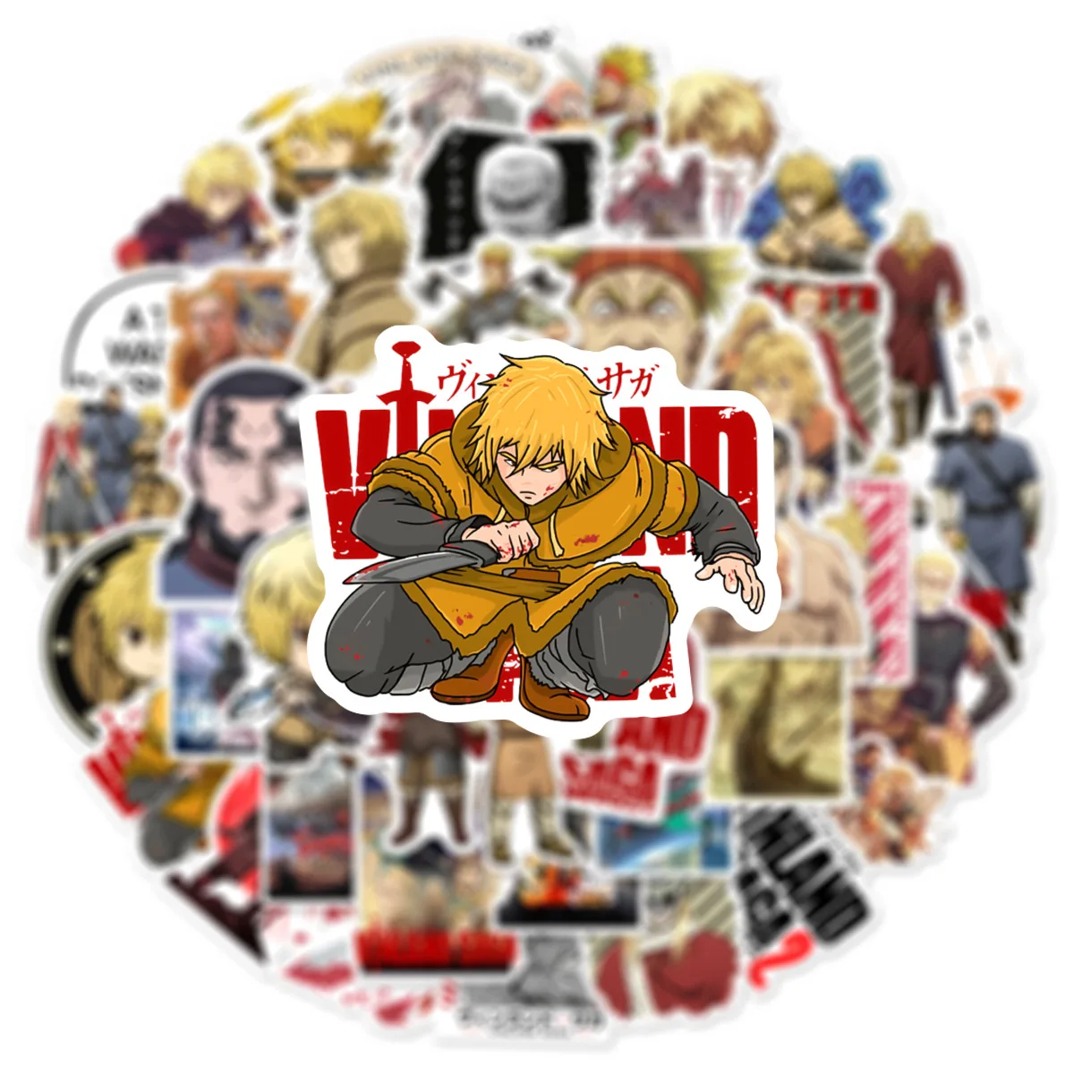 Autocollants de dessin animé Vinland Saga, étiquette Cool, décoration d'animation d'aventure, jouets pour enfants, ordinateur portable, guitare, vélo, Graffiti, 50 pièces