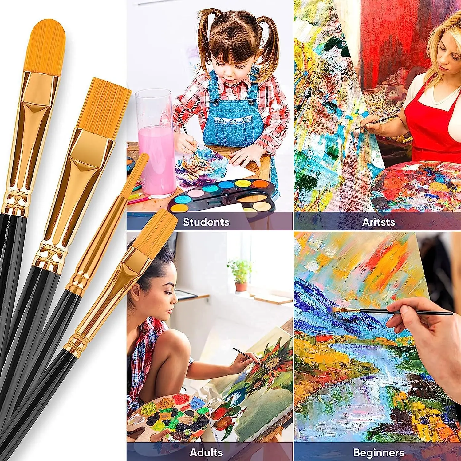 20 шт., круглые кисти для рисования